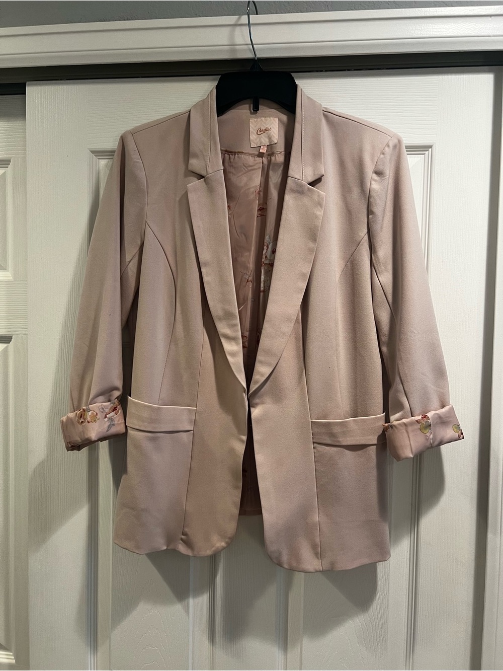 Candie's Blush Pink Rolled-Sleeve Blazer